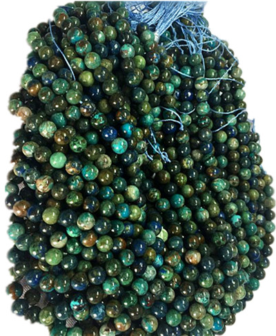 Chrysocolla natural Cuentas de forma redonda de gemstone verde 37