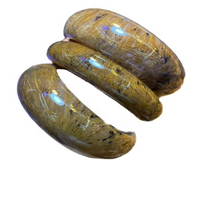 Природно срушени кварцни Бангле Натурал Бразилски Рутилирао Куартз наруквица специјални поклон за њему брзу испоруку 11