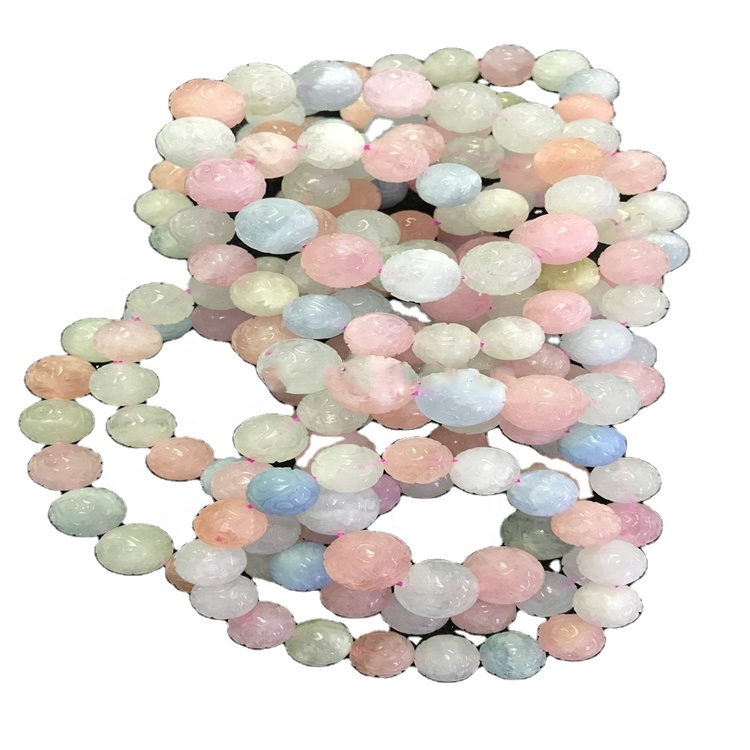 Gemstone Morganite Cabochon intagliato / animali / perline Braccialetti per fare gioielli 7