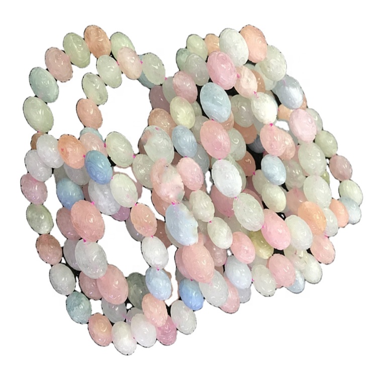 Gemstone Morganite Cabochon intagliato / animali / perline Braccialetti per fare gioielli 11