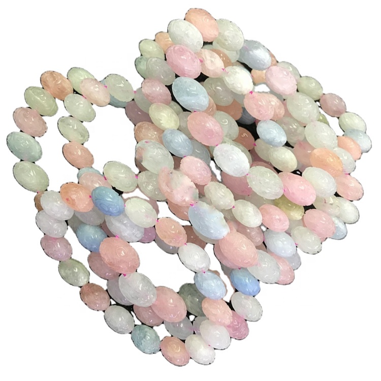 Gemstone Morganite Cabochon intagliato / animali / perline Braccialetti per fare gioielli 9