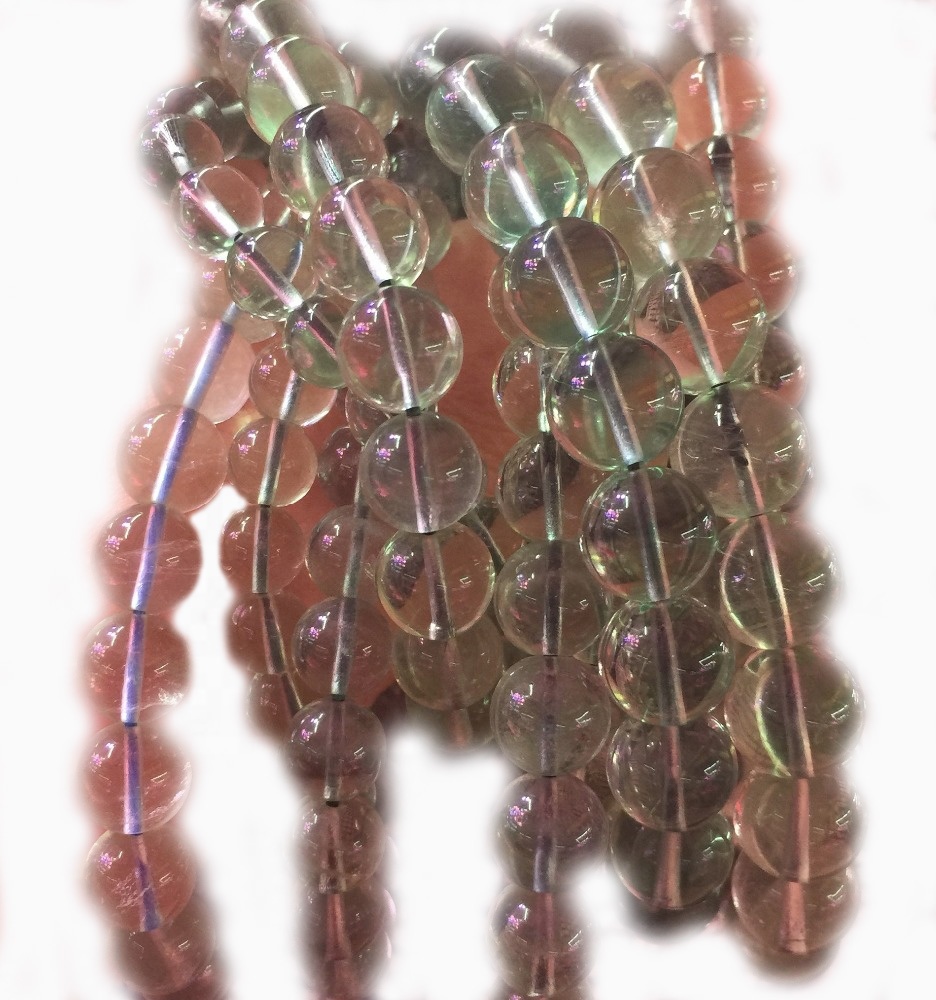 អង្កាំត្បូងហ្វ្លុយអូរីតរលុងធម្មជាតិ 10mm 34