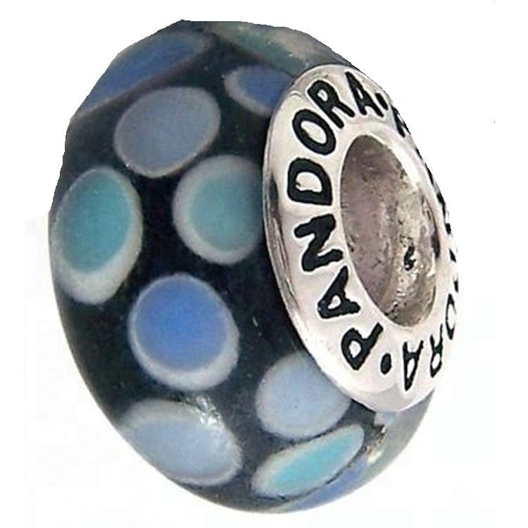 925 Sterling Silver Charms Crystal Lampwork & Gler Blue Zh123 Aigs Af ZH 14