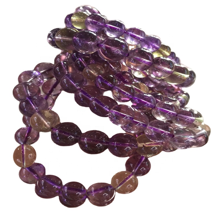 Bracciale per perline rotonde Ametrine naturalmente / braccialetto personalizzabile 7
