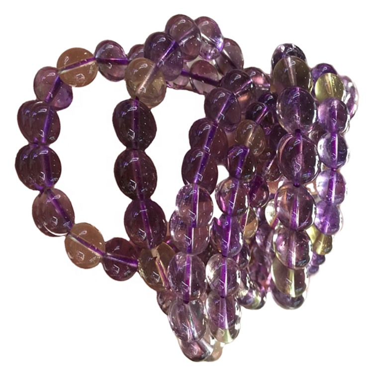 Bracciale per perline rotonde Ametrine naturalmente / braccialetto personalizzabile 9