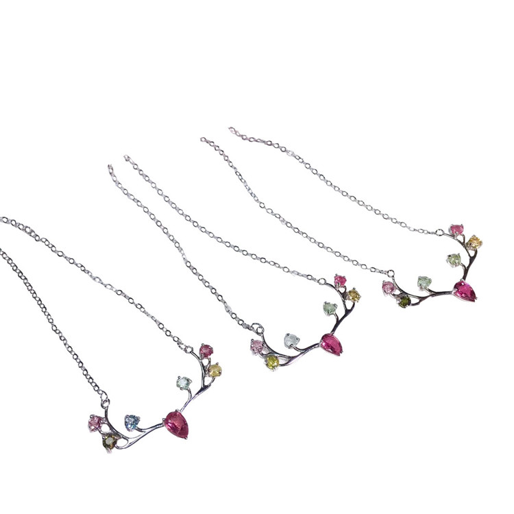 ខ្សែសត្វក្តាន់ឌីហ្កីរចនាខ្សែសំបកប៉ោលធម្មជាតិ Tounant Teanmality The Welentle គ្រឿងអលង្ការម៉ូដ Gemstone ប្រាក់ 925 គ្រឿង 7