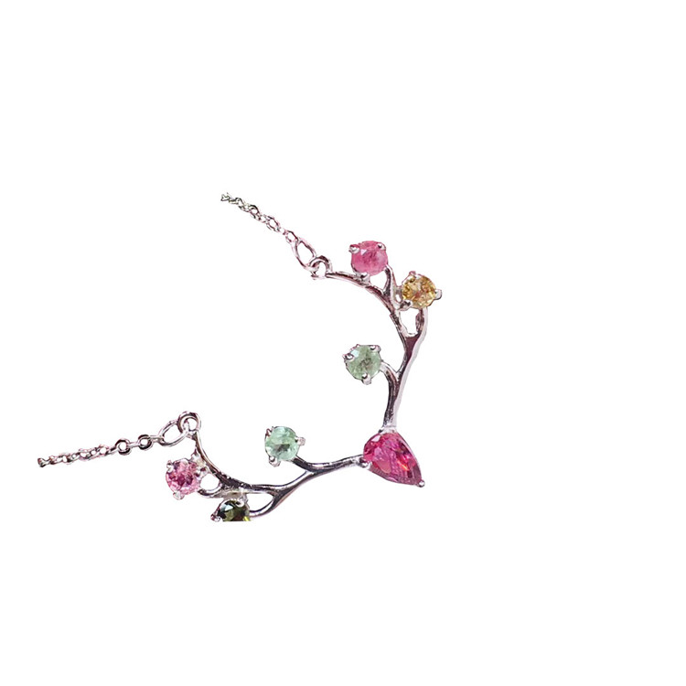 ខ្សែសត្វក្តាន់ឌីហ្កីរចនាខ្សែសំបកប៉ោលធម្មជាតិ Tounant Teanmality The Welentle គ្រឿងអលង្ការម៉ូដ Gemstone ប្រាក់ 925 គ្រឿង 11