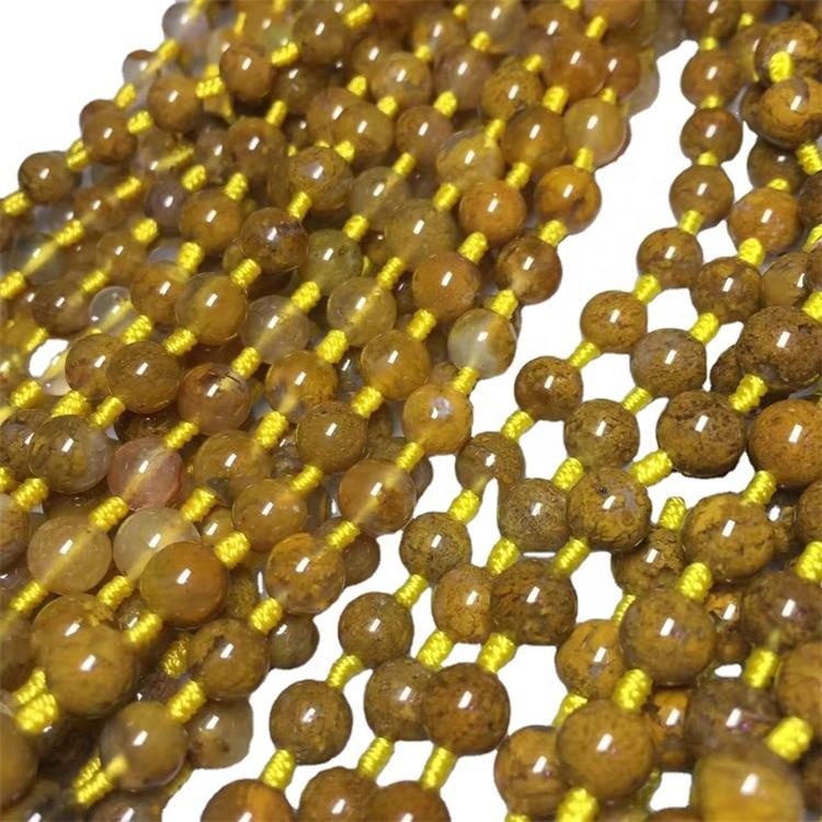 អង្កាំស្មៅពណ៌លឿងពិត គ្រឿងអលង្ការ Agate pendant Necklace 9