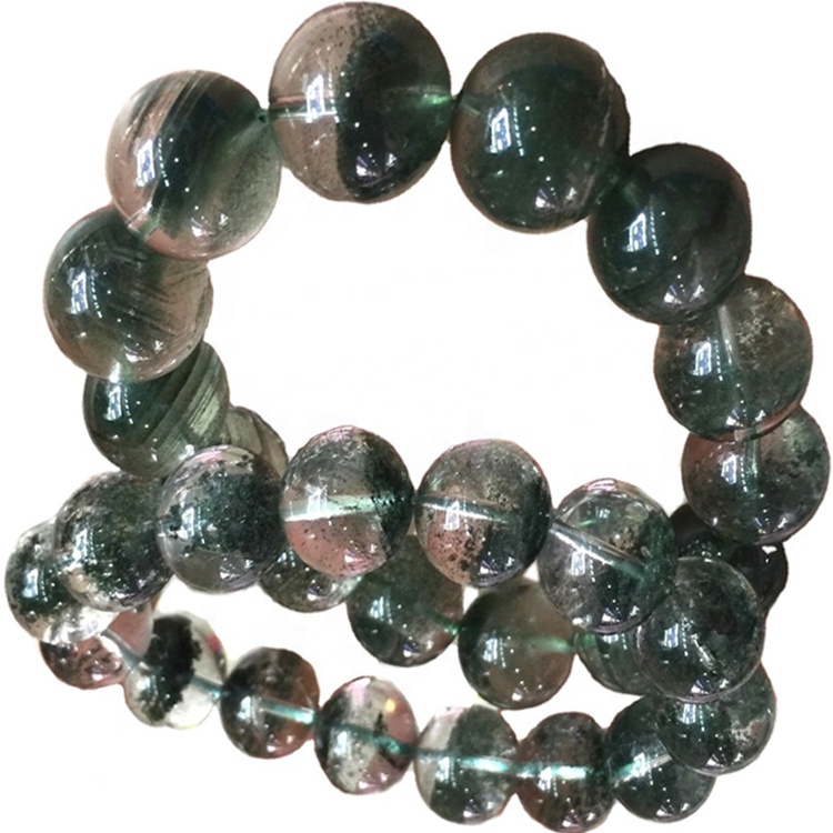 Natural nga berde nga Phantom Quartz Crystal Bracelet, taas nga kalidad nga pulseras sa Rockz nga Rockz, Mga pulseras sa Crystal alang sa regalo 7