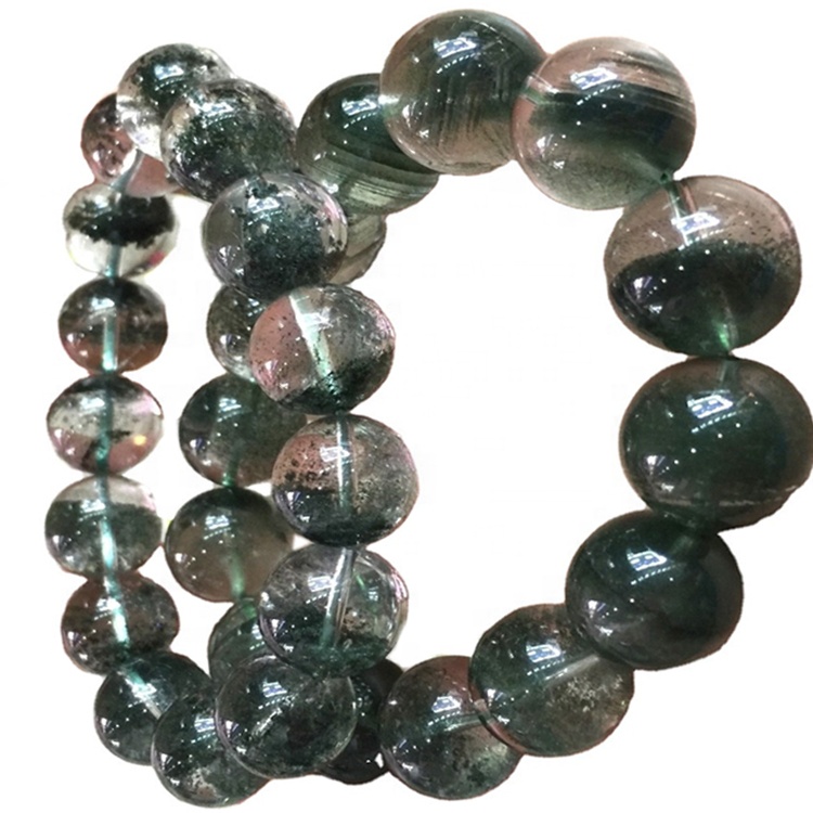 Natural nga berde nga Phantom Quartz Crystal Bracelet, taas nga kalidad nga pulseras sa Rockz nga Rockz, Mga pulseras sa Crystal alang sa regalo 11