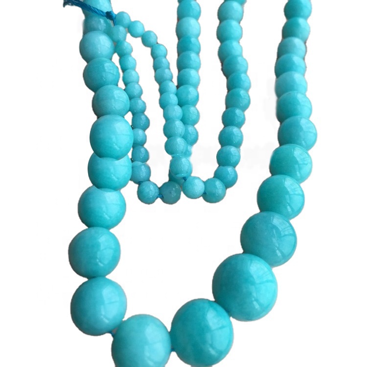 4 mm de 6 mm 8 mm 10 mm 12 mm 14 mm 16 mm redondear cuentas de piedras preciosas amazonitas 32