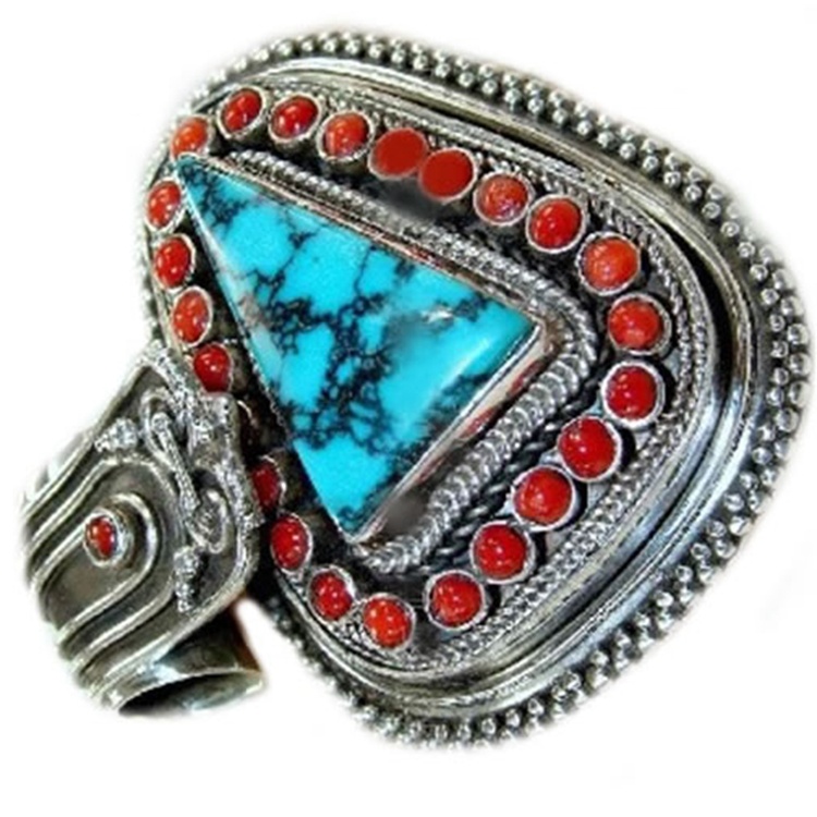 Mainit nga ibaligya ang pag-personalize sa usa ka nalakip nga locket turqquoise nga pendant nga alahas 11