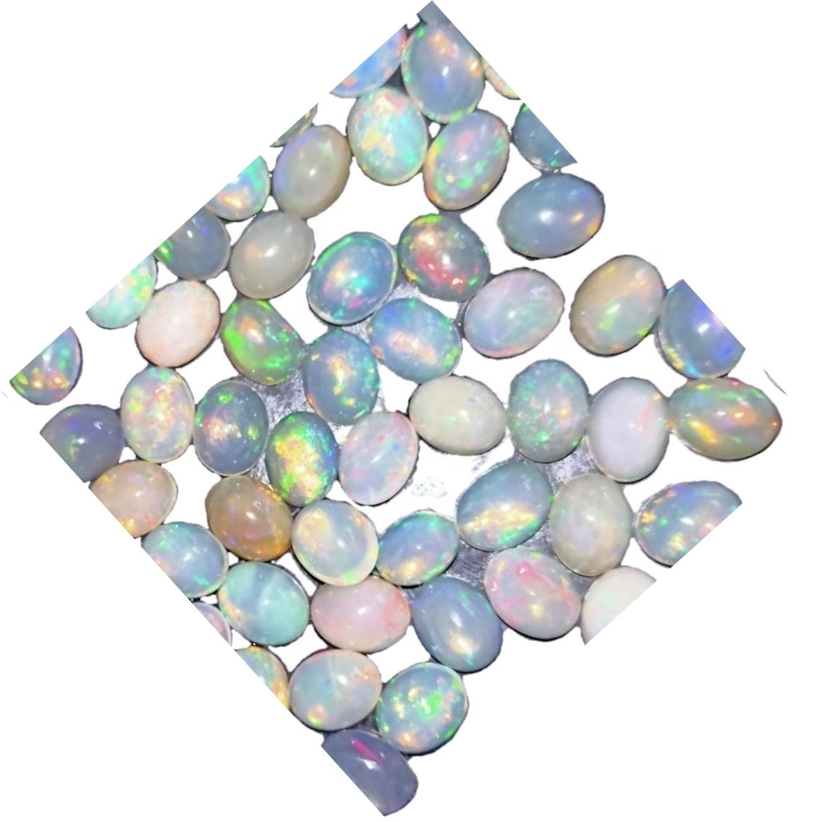 7 * 9 mm naturlig opal vanlig rund pine pärla multi-brand ring ansikte gör smycken grossist pris 7