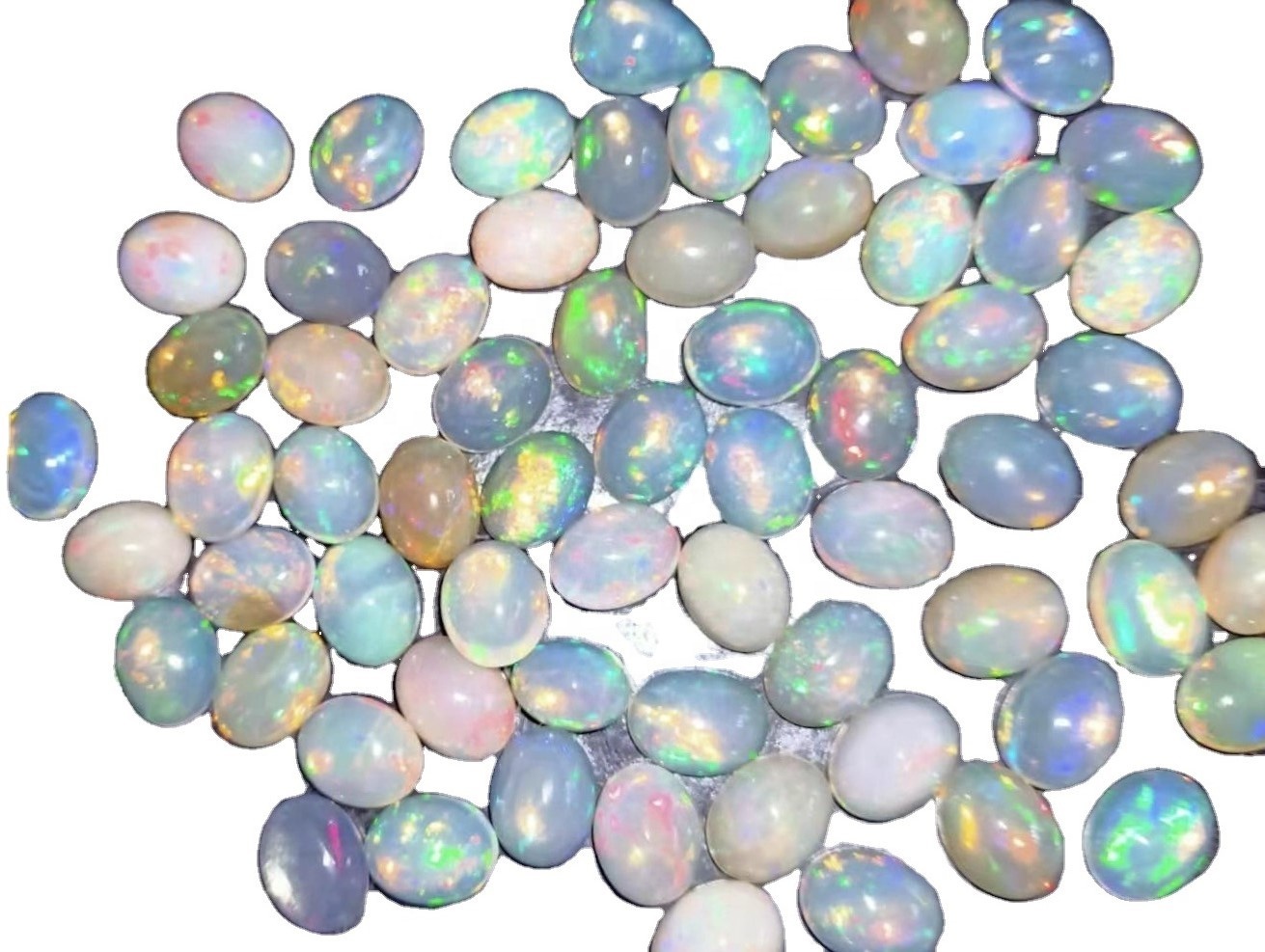 7 * 9 mm naturlig opal vanlig rund pine pärla multi-brand ring ansikte gör smycken grossist pris 11