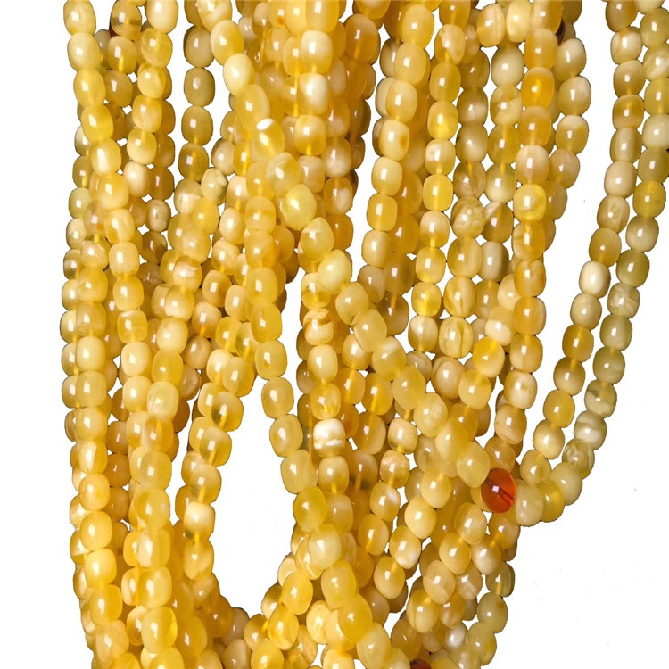 Cuerda de mano amarillo natural amarillo abejas cera de cera natural de piedras preciosas de ámbar para unisex 9