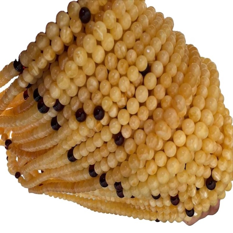 Venta al por mayor de alta calidad natural y amarillo ámbar báltico báltico beeswax gemstone 9