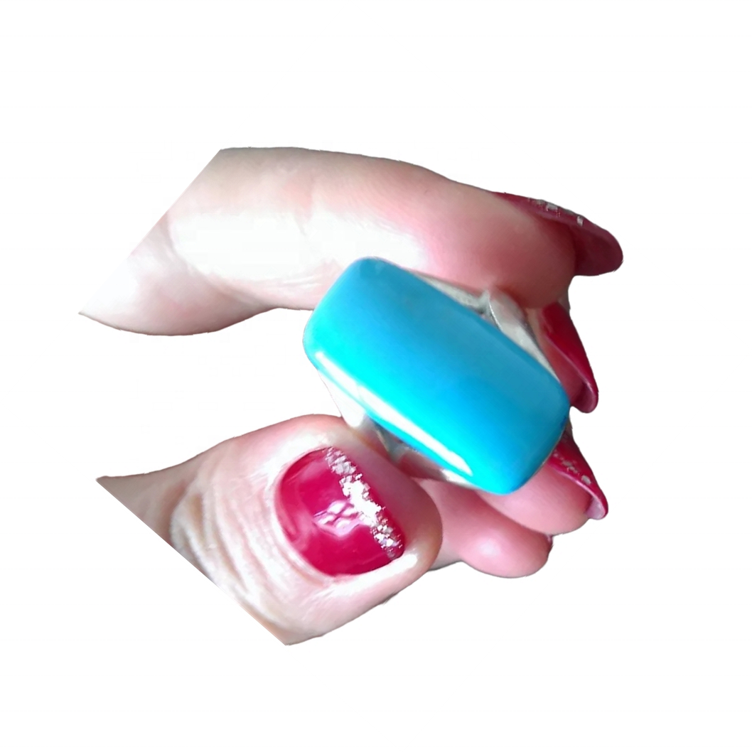 स्लीपिंग ब्यूटी फ़िरोज़ा रत्न रिंग्स कैबोकॉन स्टोन बोहो ईयरिंग 925-एंटीक सिल्वर रिंग वेडिंग रिंग गिफ्ट 11