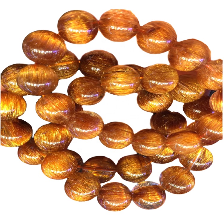 ಕಾಪರ್ ಡುಟಿಲೇಟೆಡ್ ಸ್ಫಟಿಕ ನೈಸರ್ಗಿಕ ರತ್ನದ ಸುತ್ತಿನಲ್ಲಿ ಮಣಿಗಳು ಜೇನು ಹಳದಿ ಜೇನುನೊಣಗಳು ಬಣ್ಣ ಕಂಕಣ 9