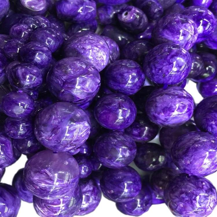 ธรรมชาติ Charoite สร้อยข้อมือรอบหินลูกปัดรอบรักษาพลังงานพลอยหลวมเครื่องประดับลูกปัดทำสำหรับสร้อยข้อมือสร้อยคอ 11