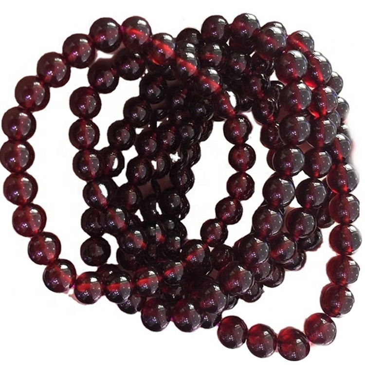Yepamusoro mhando yemhando yepamusoro orange garnet 8mm imwe chete loop beads bracelet 7