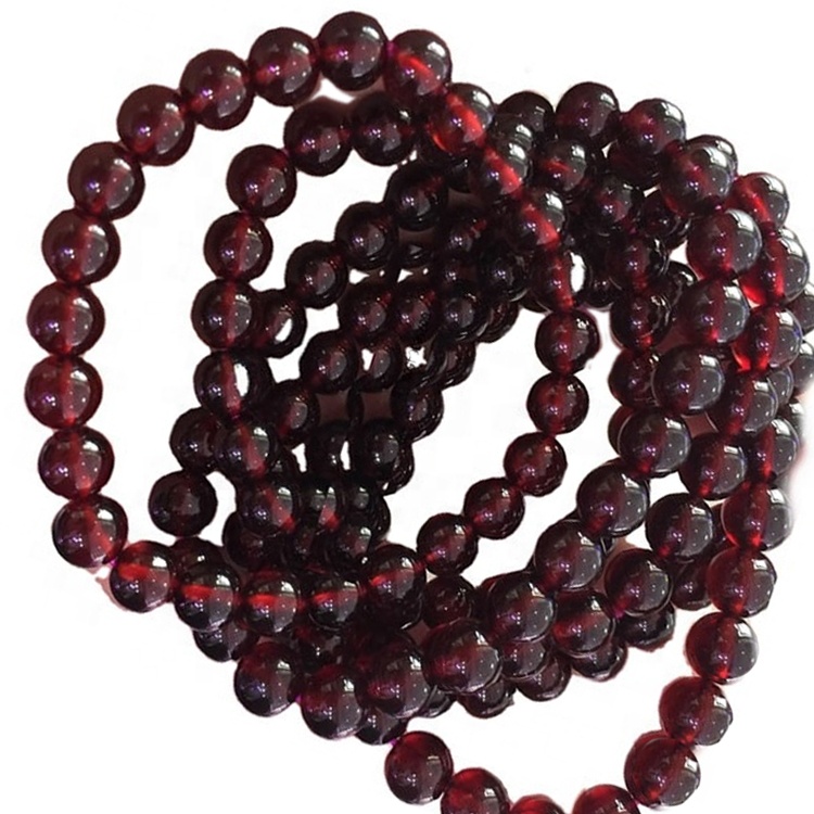 Yepamusoro mhando yemhando yepamusoro orange garnet 8mm imwe chete loop beads bracelet 11