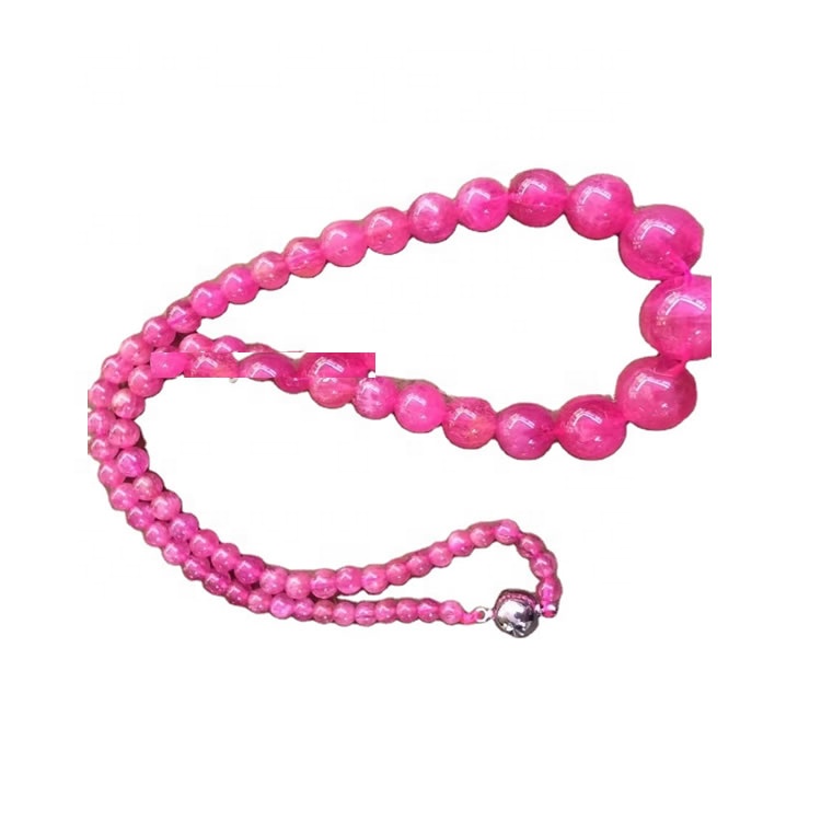 Natural Tourmaline Rubellite rotundi precum monile monile 30