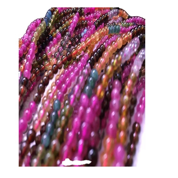 Natural Tourmaline Rubellite rotundi precum monile monile 32