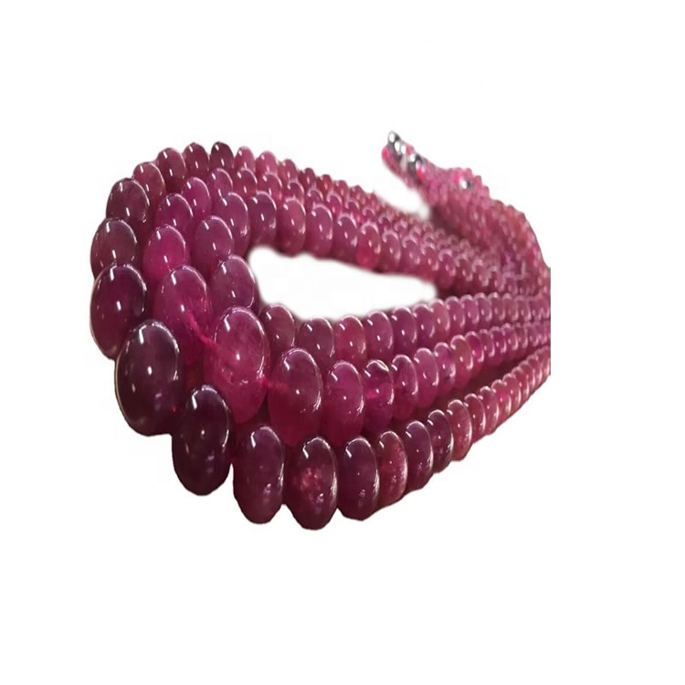 Natural Tourmaline Rubellite rotundi precum monile monile 34
