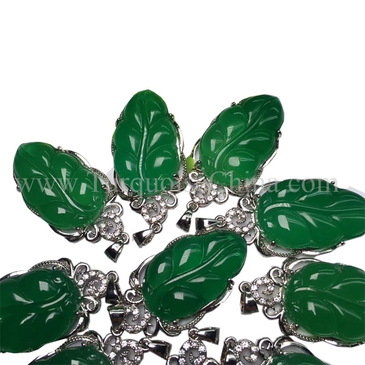 인기있는 Calabash Gemant의 웅장 한 chrysoprase 펜던트 그린 칼라 브라 스 펜던트 15