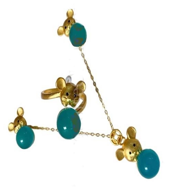 Luksuzni izuzetno set Amazonitet Sparkull Gemstone Specijalni dizajn za djevojke 7