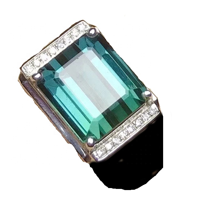 Blue Topaz Gemstone gyűrű 925 ezüst gyémánt gyűrű divat egyedi ékszerek 7