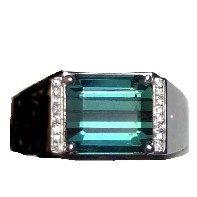 Blue Topaz Gemstone gyűrű 925 ezüst gyémánt gyűrű divat egyedi ékszerek 9