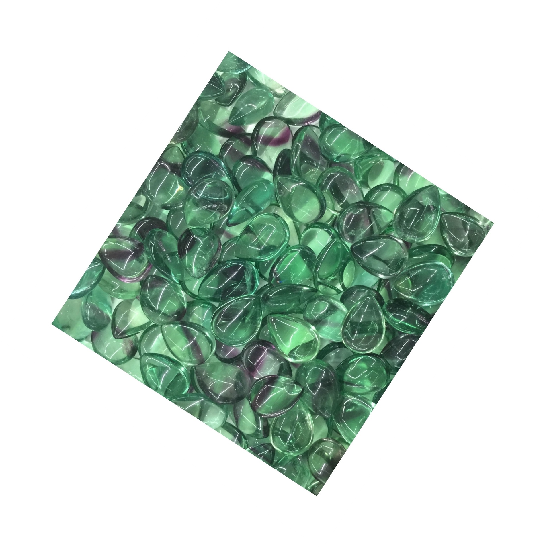 Fluorite Cabochon Gemstone Pear Sahpe nga Naghimo Gemstone 7