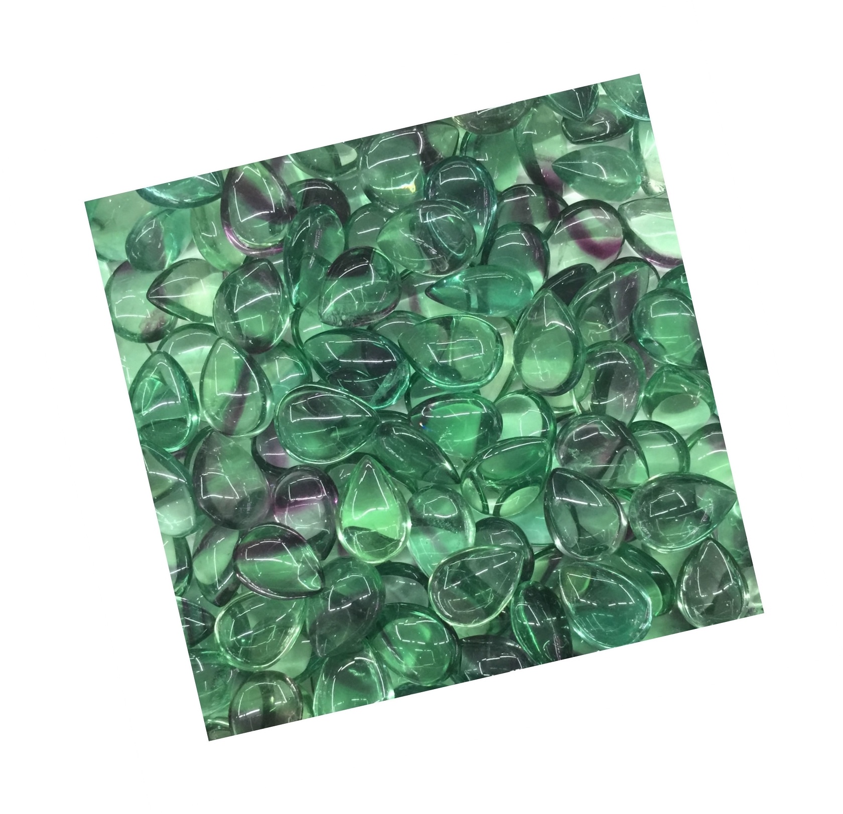 Fluorite Cabochon Gemstone Pear Sahpe nga Naghimo Gemstone 11