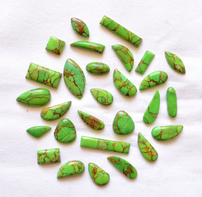 Mohave Bluet and Bronze Block / Cabochon صنع / Lapidary / Arizona Turquoise 11