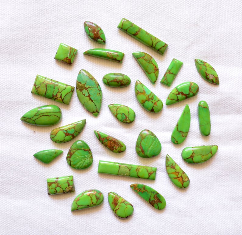 Mohave Bluet and Bronze Block / Cabochon صنع / Lapidary / Arizona Turquoise 13