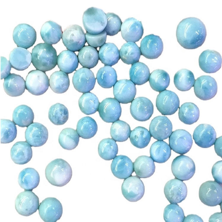 Larimar 라운드 모양 카보 숑 놀라운 모양 보석 Larimar Cabochon 느슨한 보석 7