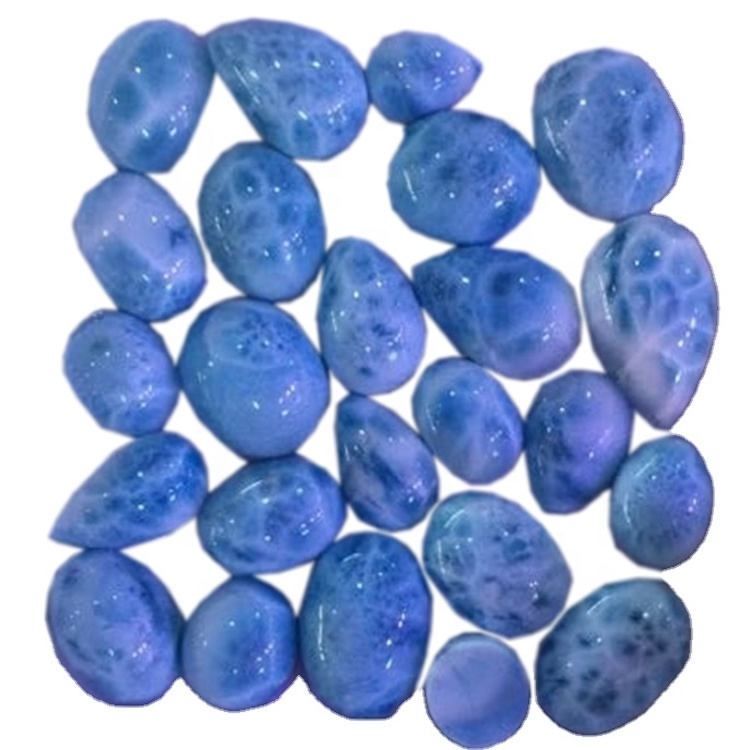 Larimar พลอยแฟนซี Cabochon ธรรมชาติ Larimar พลอย AAA ด้านคุณภาพธรรมชาติหลวมกึ่งมีค่าเครื่องประดับพลอยทำ Cab 11