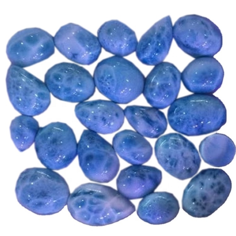Larimar พลอยแฟนซี Cabochon ธรรมชาติ Larimar พลอย AAA ด้านคุณภาพธรรมชาติหลวมกึ่งมีค่าเครื่องประดับพลอยทำ Cab 15