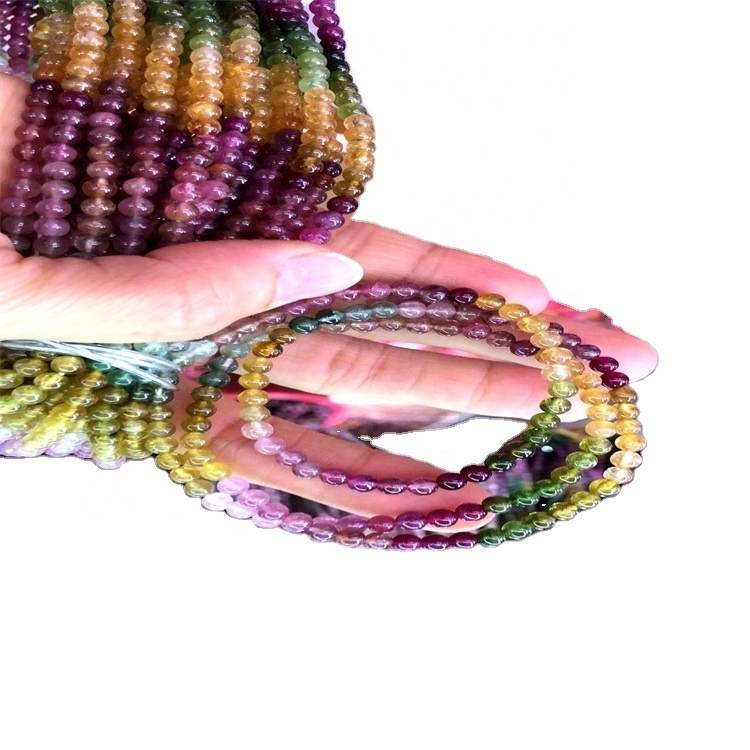 時尚5a質量粉紅色電氣石鬆散寶石珠子為項鍊製作 9