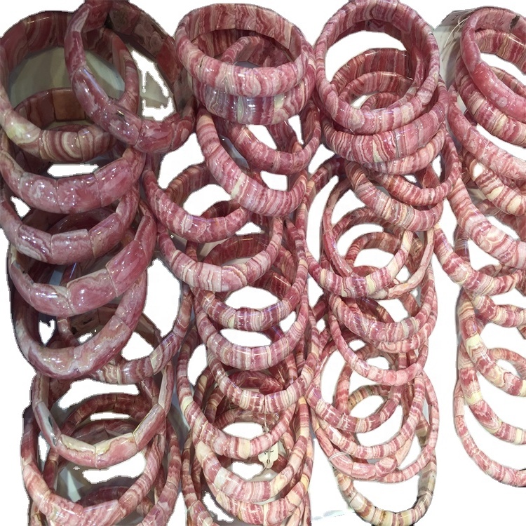 100% naturalmente, brazalete de rododocrosita, make venta al por mayor, rodocrosito, piedra preciosa, piedra de piedras preciosas, tricicatoria, pulsera 14