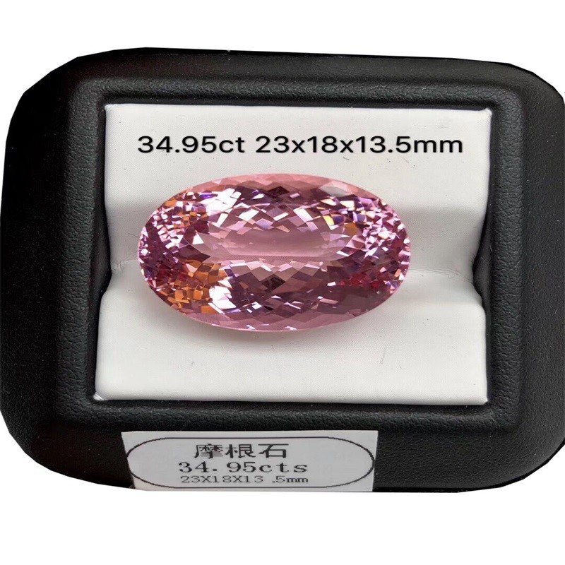 peach morganite oval morseted កាត់ថ្មសម្រាប់គ្រឿងអលង្ការធ្វើឱ្យមានគុណភាព 3a ដែលមានគុណភាពពីប្រភេទថ្ម 9