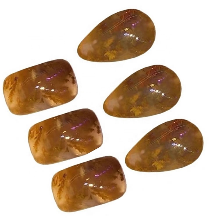 Imvelo ye-Moss Moss Agate Fancy HASH SAME CABHOCON LEMSTONE OKWENGEZIWE Yokwenza ubucwebe 7
