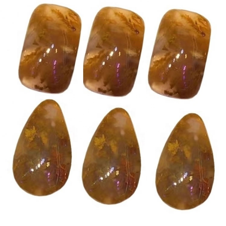 Imvelo ye-Moss Moss Agate Fancy HASH SAME CABHOCON LEMSTONE OKWENGEZIWE Yokwenza ubucwebe 15