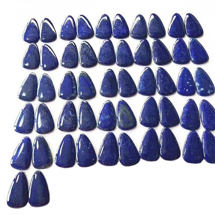 Gread Lapis Lazuli Cabochon គូ Hemstone ធ្វើដោយដៃ Cabochon ផ្គូរផ្គងថ្មគ្រឿងអលង្ការ Gust Lapis 13