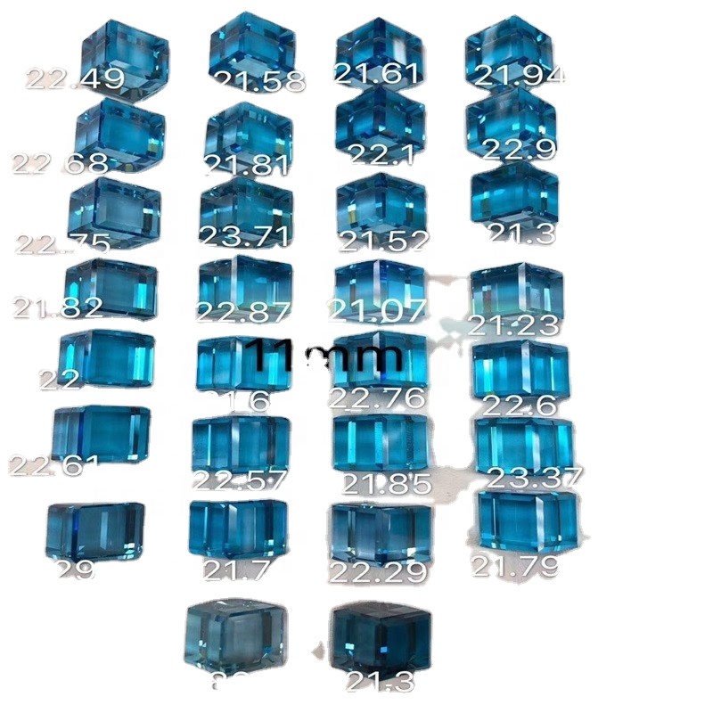 പ്രകൃതി മരതകം ലണ്ടൻ ബ്ലൂ ടോപ്യാസ് AAA ക്വാളിറ്റി അയഞ്ഞ ജെംസ്റ്റോൺ മുറിച്ചു 7