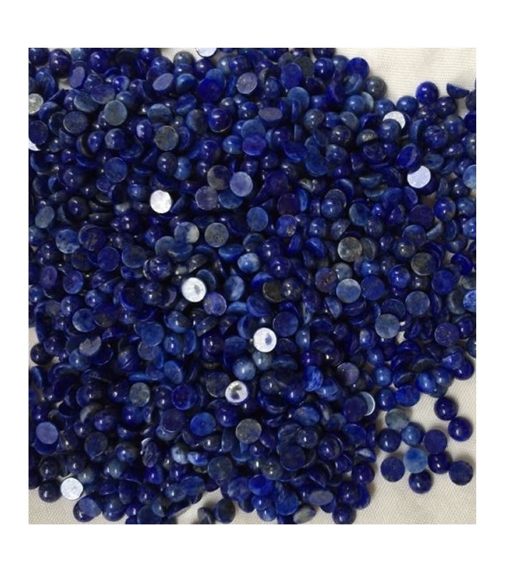 Lapis Lazuli Lazuli ជុំ Cabochon ផ្ទះល្វែងវិលត្រឡប់មកវិញរបស់ Gemstone ធ្វើគ្រឿងអលង្ការ 9