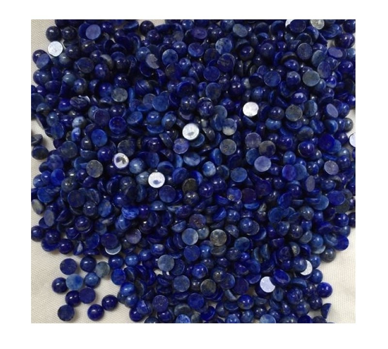Lapis Lazuli Lazuli ជុំ Cabochon ផ្ទះល្វែងវិលត្រឡប់មកវិញរបស់ Gemstone ធ្វើគ្រឿងអលង្ការ 11