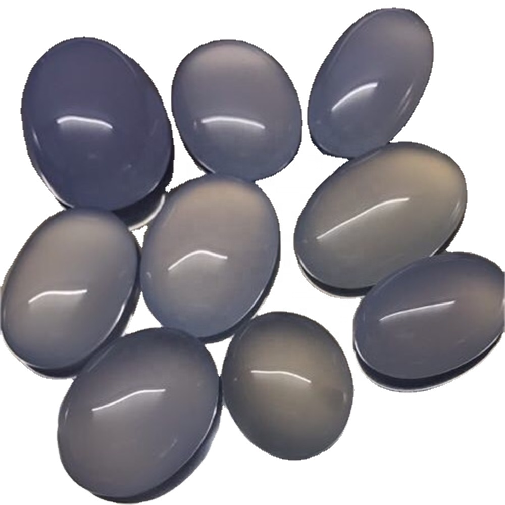 Asili ya bluu chalcecony cabochon jiwe cabochon calibrated bluu chalcedony loose gemstone kura kwa ajili ya kufanya kujitia 15