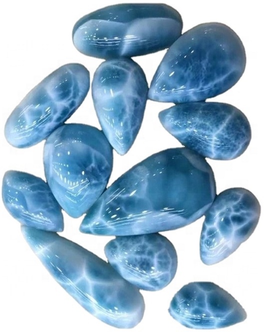 Larimar Stone Gems Pear Cabochon Jewelry Semi寶石 15